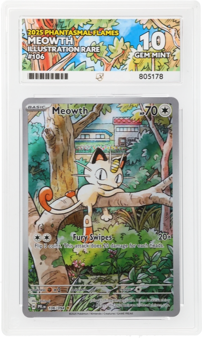 Pokémon – Meowth – Illustration Rare – 106/094 – Phantasmal Flames – ACE 10