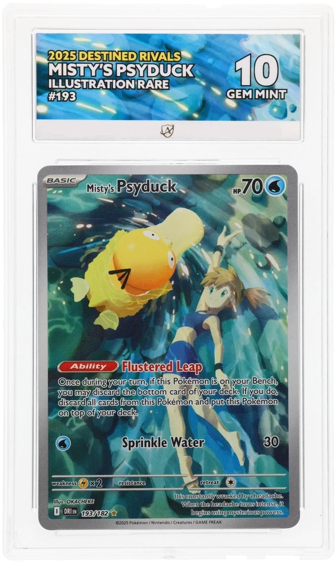 Pokémon Misty's Psyduck Illustration Rare 193/182 – Destined Rivals – ACE 10 Graded Card