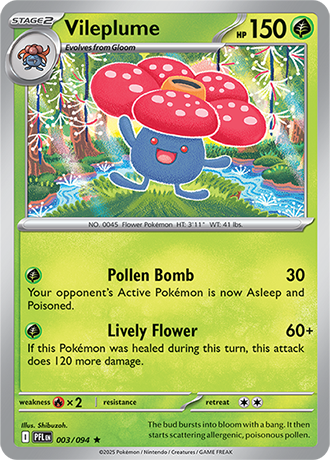 Pokémon – Vileplume – Rare – 003/094 – Phantasmal Flames – Raw