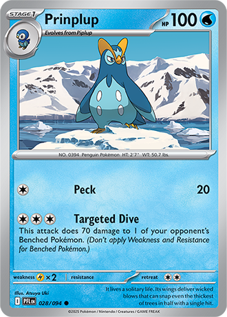 Pokémon – Prinplup – Common – 028/094 – Phantasmal Flames – Raw