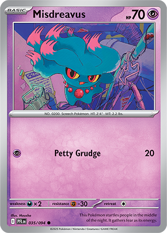 Pokémon – Misdreavus – Common – 035/094 – Phantasmal Flames – Raw