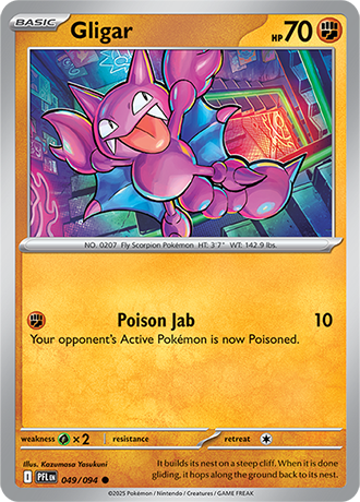 Pokémon – Gligar – Common – 049/094 – Phantasmal Flames – Raw
