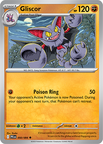 Pokémon – Gliscor – Uncommon – 050/094 – Phantasmal Flames – Raw