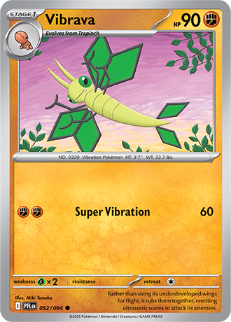 Pokémon – Vibrava – Common – 052/094 – Phantasmal Flames – Raw