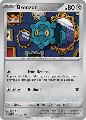 Pokémon – Bronzor – Common – 071/094 – Phantasmal Flames – Raw