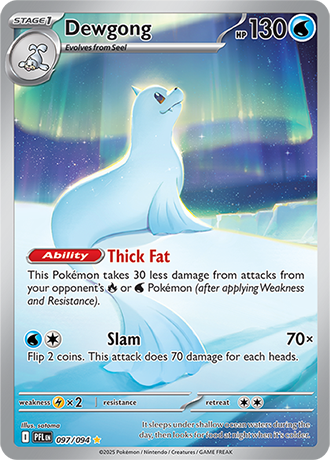 Pokémon – Dewgong – Illustration Rare – 097/094 – Phantasmal Flames – Raw