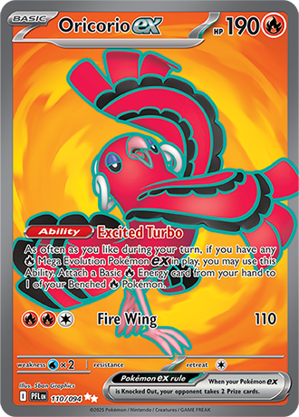 Pokémon – Oricorio ex – Ultra Rare – 110/094 – Phantasmal Flames – Raw