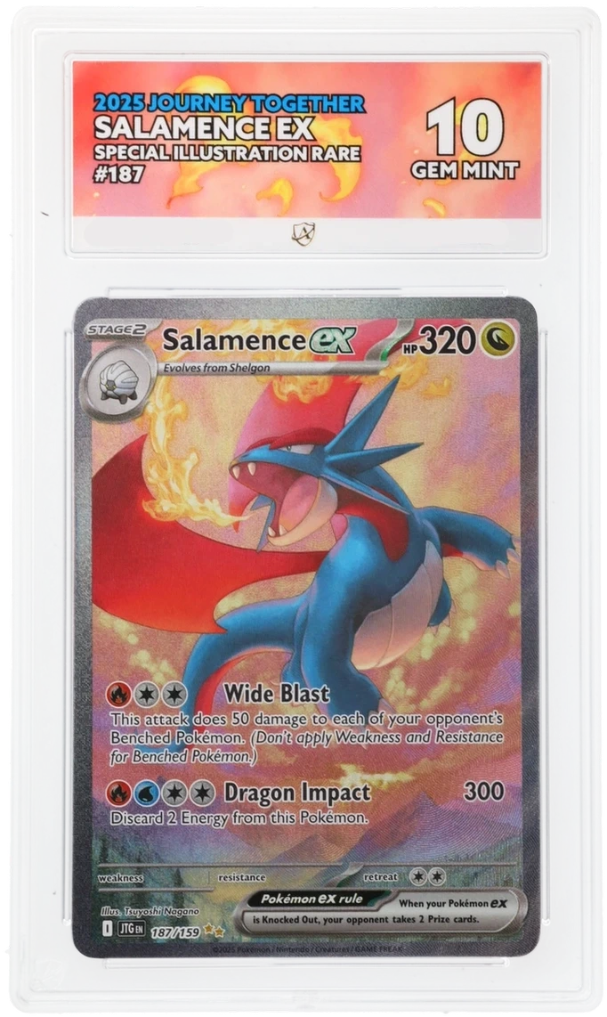 Pokémon Salamence ex Special Illustration Rare 187/159 – Journey Together – ACE 10 Graded Card