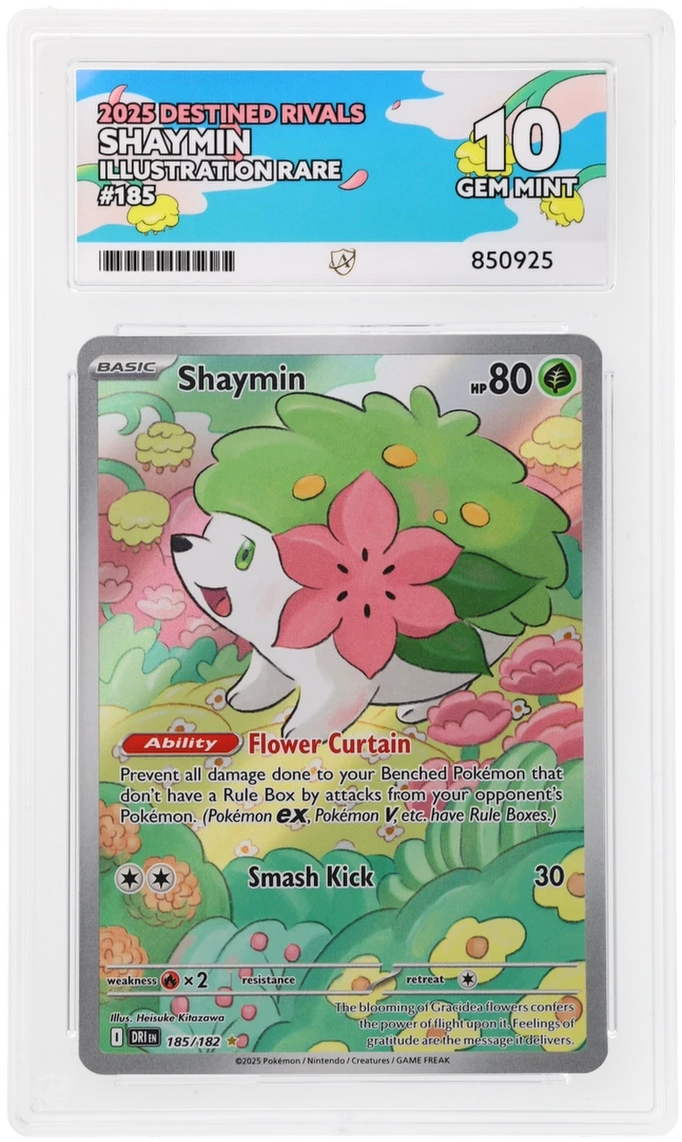 Pokémon Shaymin Illustration Rare 185/182 – Destined Rivals – ACE 10 Graded Card