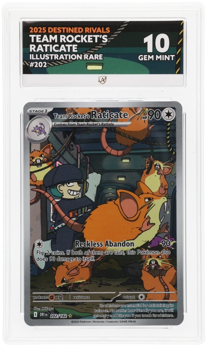 Pokémon Team Rocket's Raticate Illustration Rare 202/182 – Destined Rivals – ACE 10 Graded Card