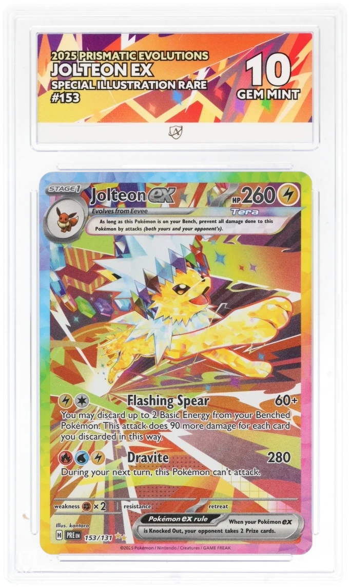 Pokémon Jolteon ex Special Illustration Rare 153/131 – Prismatic Evolutions – ACE 10 Graded Card
