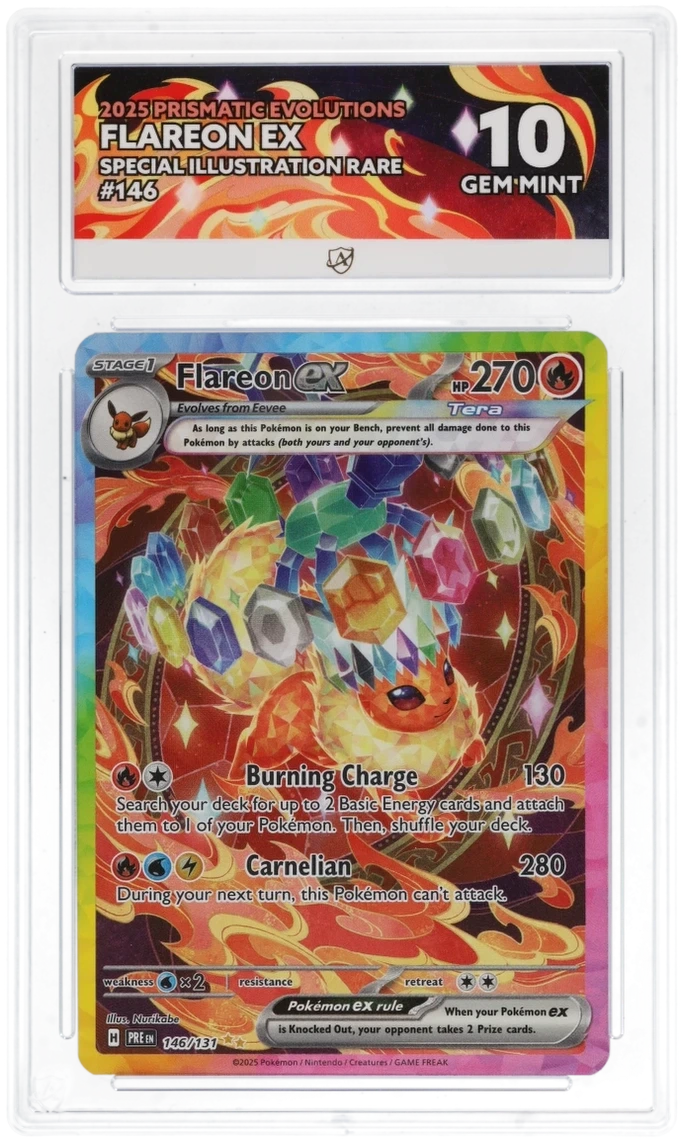 Pokémon Flareon ex Special Illustration Rare 146/131 – Prismatic Evolutions – ACE 10 Graded Card