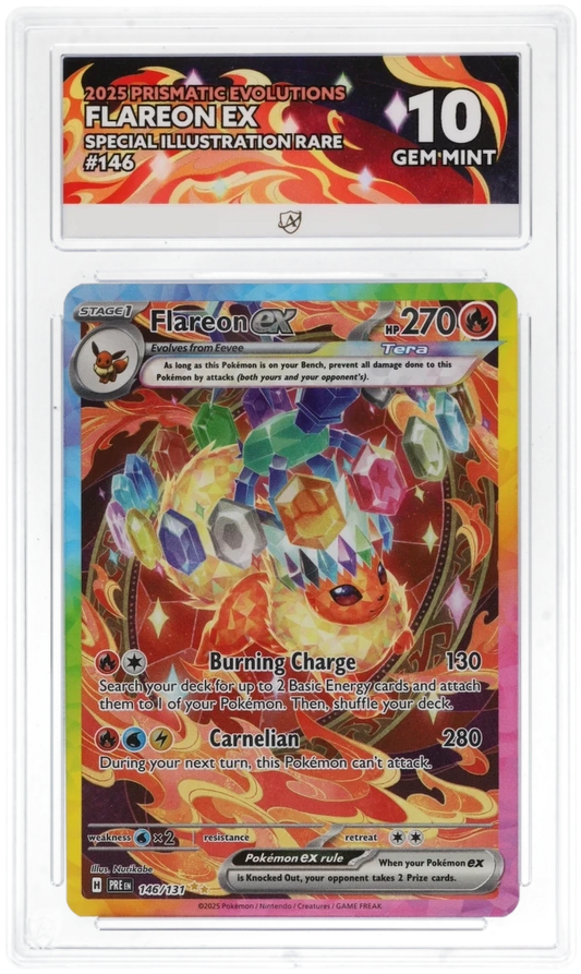 Pokémon Flareon ex Special Illustration Rare 146/131 – Prismatic Evolutions – ACE 10 Graded Card