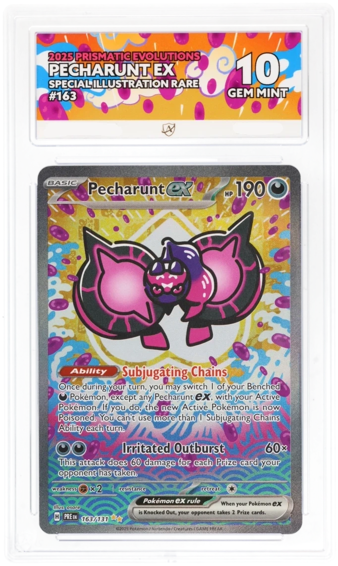 Pokémon Pecharunt ex Special Illustration Rare 163/131 – Prismatic Evolutions – ACE 10 Graded Card