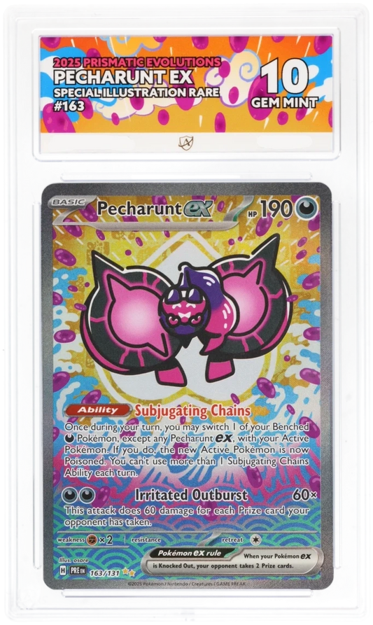 Pokémon Pecharunt ex Special Illustration Rare 163/131 – Prismatic Evolutions – ACE 10 Graded Card