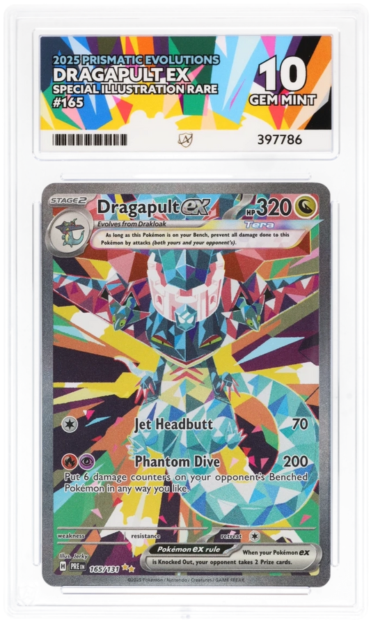 Pokémon Dragapult ex Special Illustration Rare 165/131 – Prismatic Evolutions – ACE 10 Graded Card