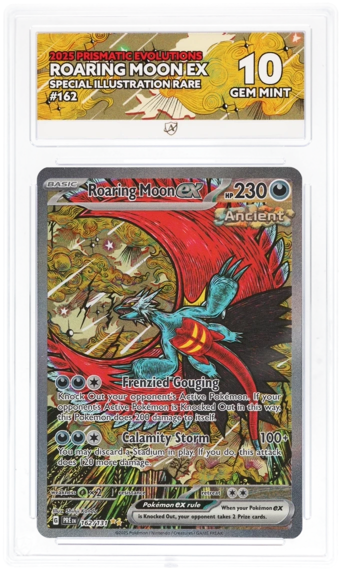 Pokémon Roaring Moon ex Special Illustration Rare 162/131 – Prismatic Evolutions – ACE 10 Graded Card
