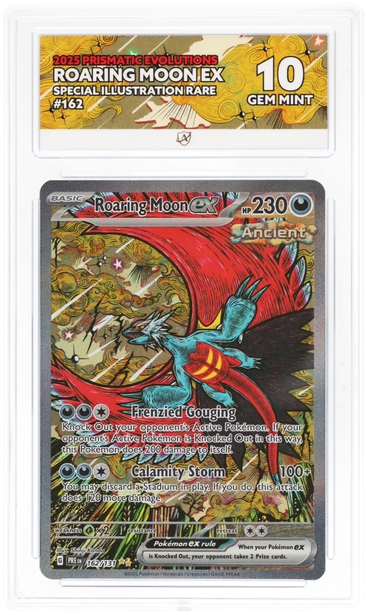 Pokémon Roaring Moon ex Special Illustration Rare 162/131 – Prismatic Evolutions – ACE 10 Graded Card