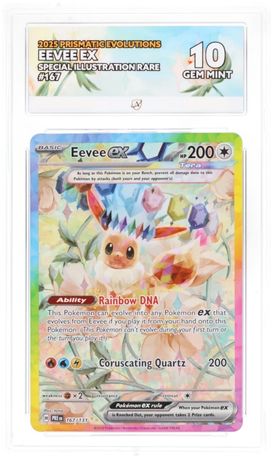 Pokémon Eevee ex Special Illustration Rare 167/131 – Prismatic Evolutions – ACE 10 Graded Card