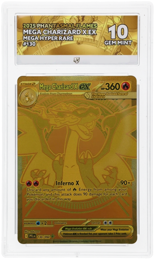 Pokémon – Mega Charizard X ex – Mega Hyper Rare – 130/094 – Phantasmal Flames – ACE 10