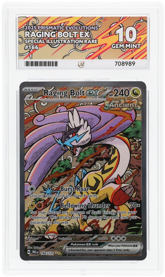 Pokémon Raging Bolt ex Special Illustration Rare 166/131 – Prismatic Evolutions – ACE 10 Graded Card