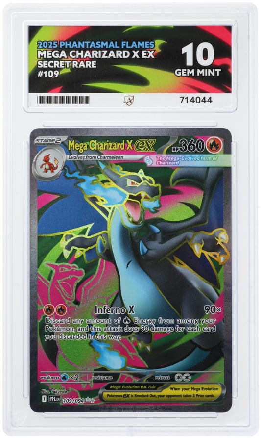 Pokémon – Mega Charizard X ex – Secret Rare – 109/094 – Phantasmal Flames – ACE 10