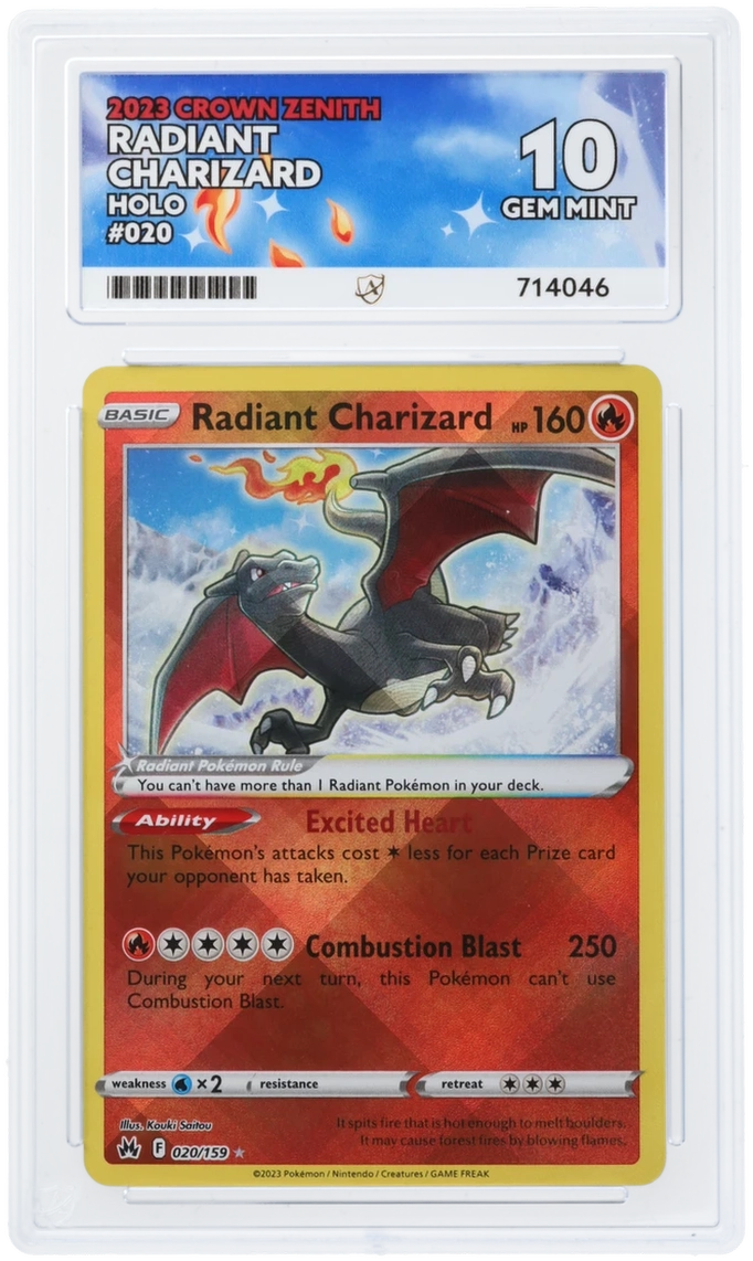 Pokémon – Radiant Charizard – Holo – 020/159 – Crown Zenith – ACE 10