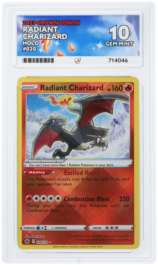 Pokémon – Radiant Charizard – Holo – 020/159 – Crown Zenith – ACE 10