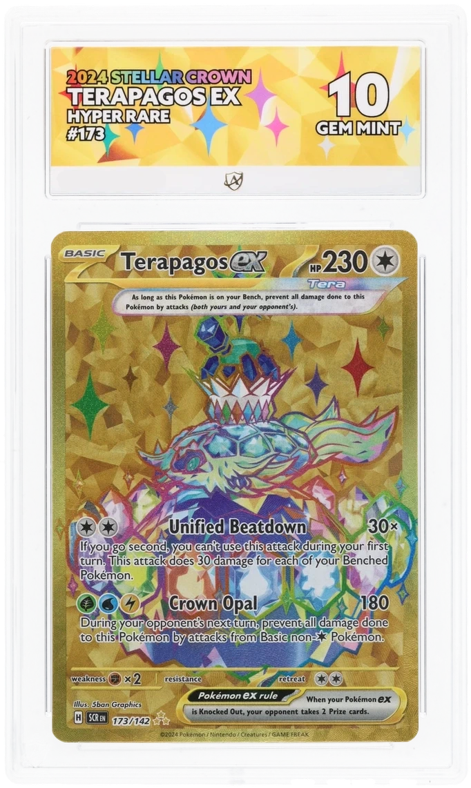 Pokémon Terapagos ex Hyper Rare 173/142 – Stellar Crown – ACE 10 Graded Card