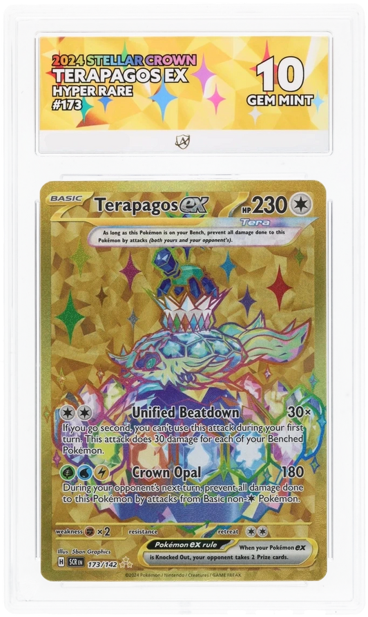 Pokémon Terapagos ex Hyper Rare 173/142 – Stellar Crown – ACE 10 Graded Card