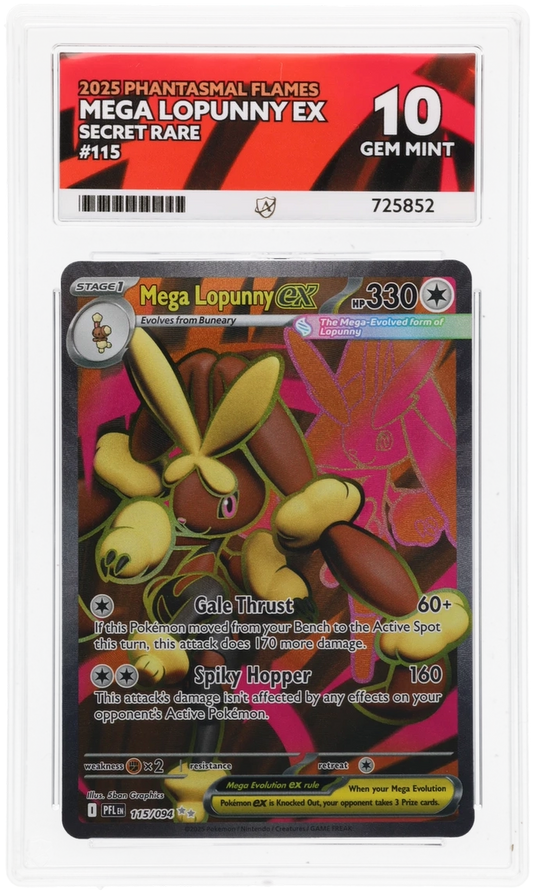 Pokémon – Mega Lopunny EX – Secret Rare – 115/094 – Phantasmal Flames – ACE 10