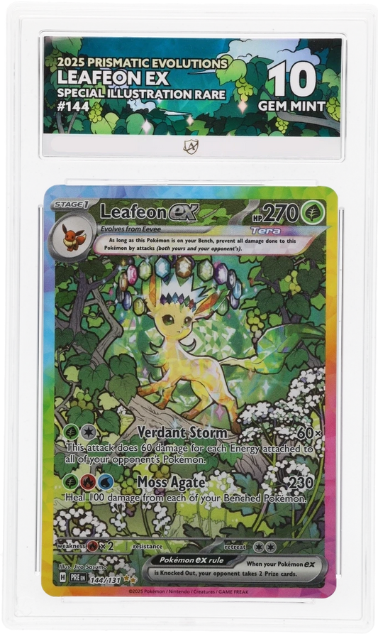 Pokémon Leafeon ex Special Illustration Rare 144/131 – Prismatic Evolutions – ACE 10 Graded Card