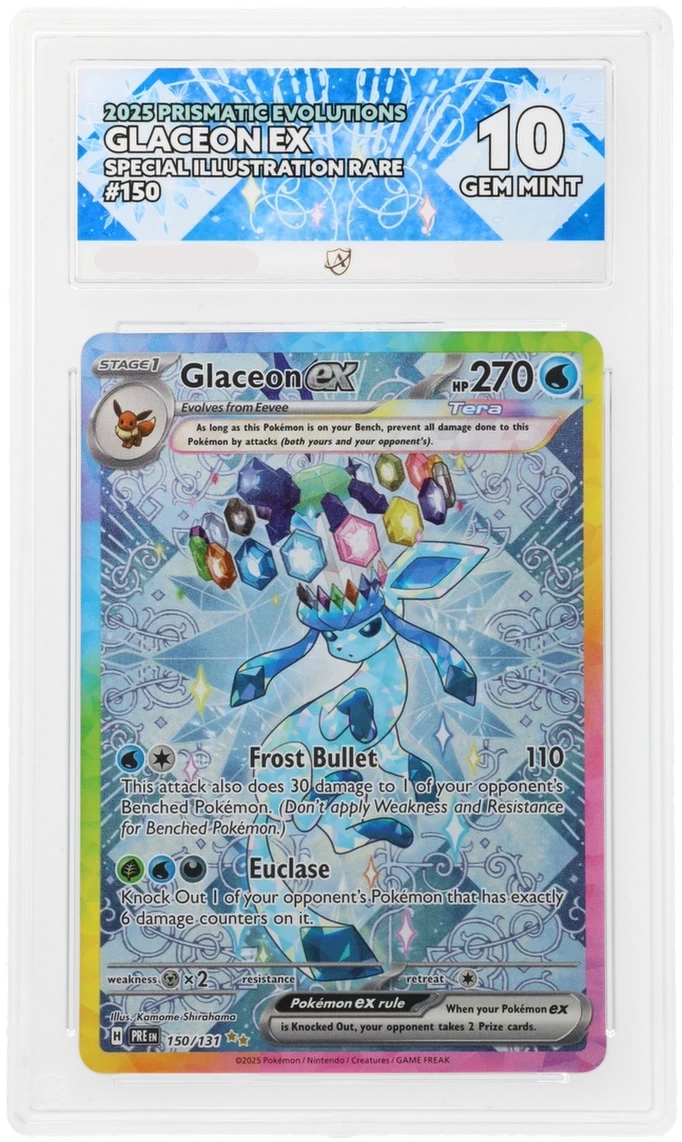 Pokémon Glaceon ex Special Illustration Rare 150/131 – Prismatic Evolutions – ACE 10 Graded Card