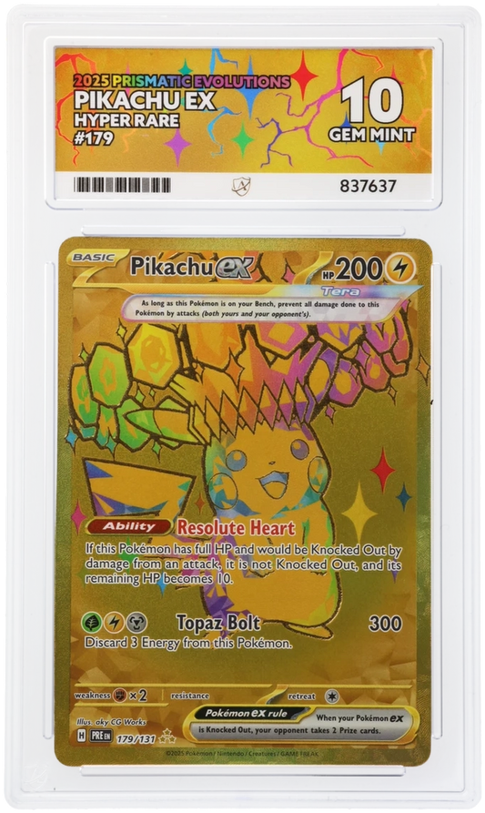 Pokémon Pikachu ex Hyper Rare 179/131 – Prismatic Evolutions – ACE 10 Graded Card