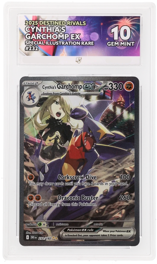 Pokémon Cynthia's Garchomp ex Special Illustration Rare 232/182 – Destined Rivals – ACE 10 Graded Card