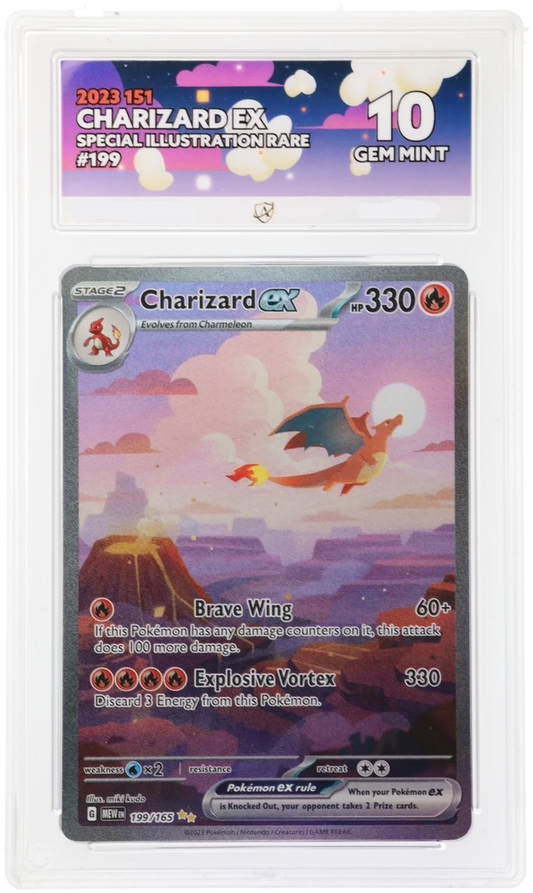 Pokémon – Charizard ex – Special Illustration Rare – 199/165 – Scarlet & Violet 151 – ACE 10