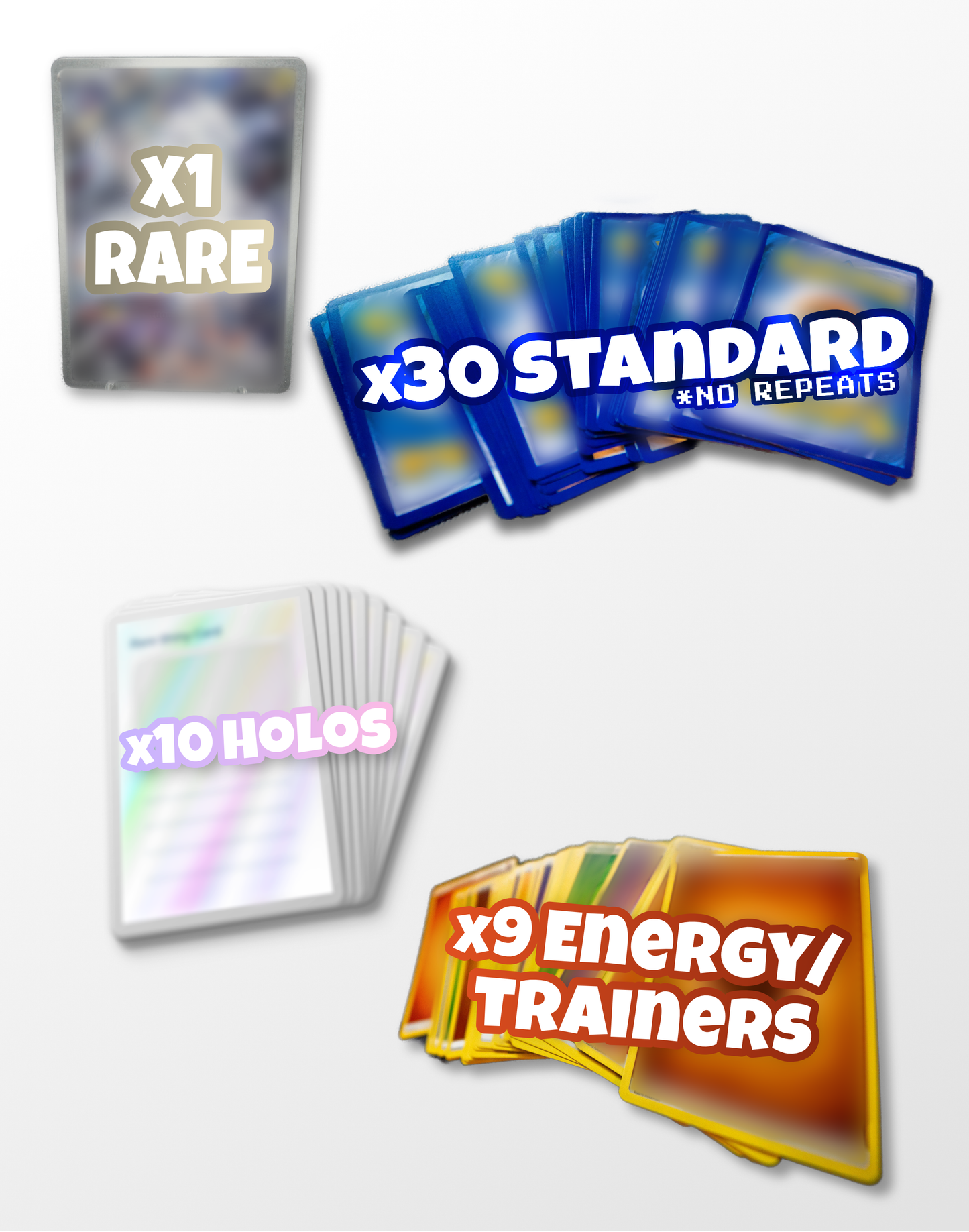 50 x Pokémon Card Bundle – Holo & Rare Cards Included