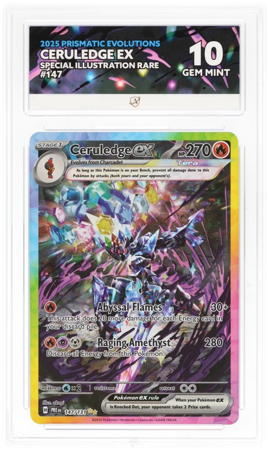 Pokémon Ceruledge ex Special Illustration Rare 147/131 – Prismatic Evolutions – ACE 10 Graded Card