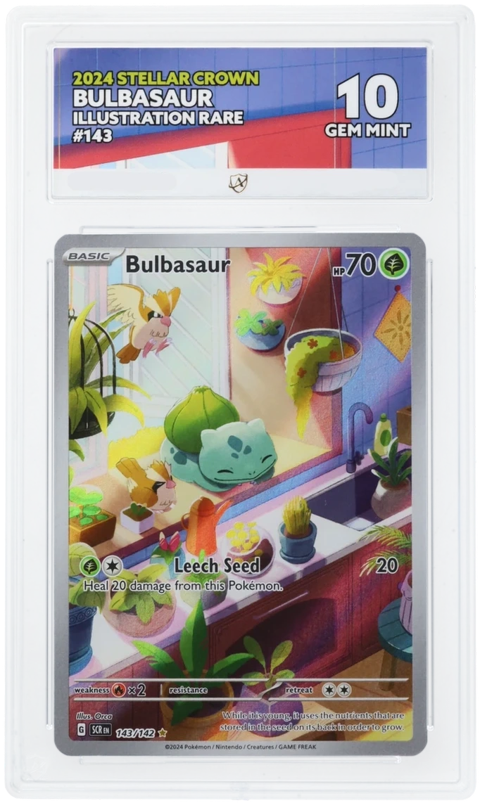 Pokémon Bulbasaur Illustration Rare 143/142 – Stellar Crown – ACE 10 Graded Card