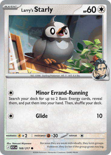 Larry’s Starly – Common Reverse Holo – 168/217 – Ascended Heroes