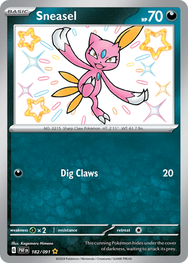 Sneasel – Shiny Rare – 182/091 – Paldean Fates