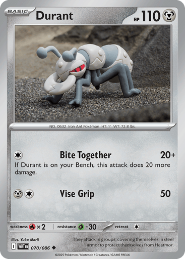 Durant – Uncommon Poké Ball Reverse Holo – 070/086 – White Flare