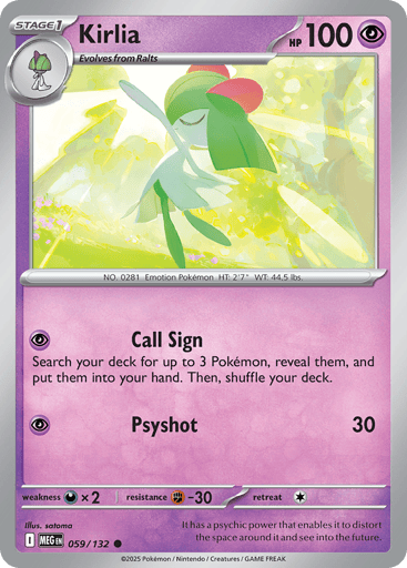 Kirlia – Common Reverse Holo – 059/132 – Mega Evolution