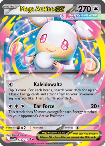 Mega Audino ex – Double Rare – 172/217 – Ascended Heroes