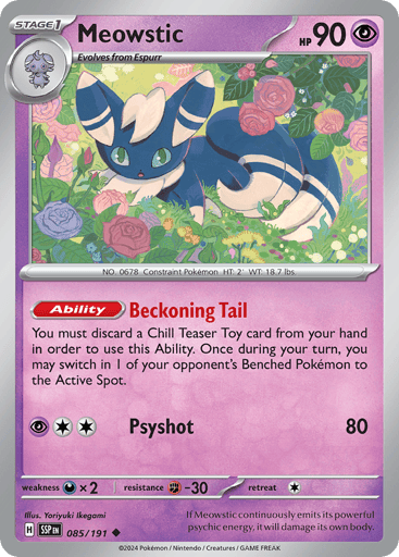 Meowstic – Uncommon Reverse Holo – 085/191 – Surging Sparks
