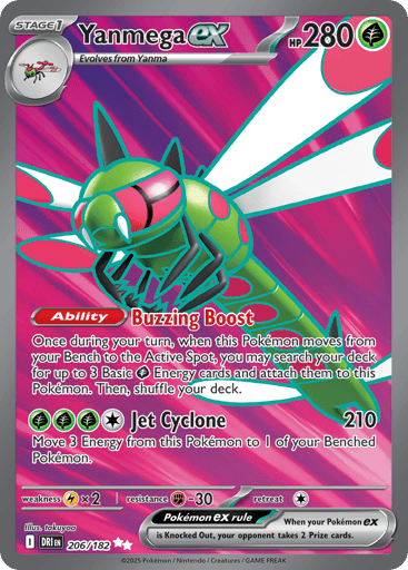 Yanmega ex – Ultra Rare – 206/182 – Destined Rivals