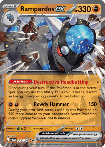 Rampardos ex – Double Rare – 045/084 – Pitch Black