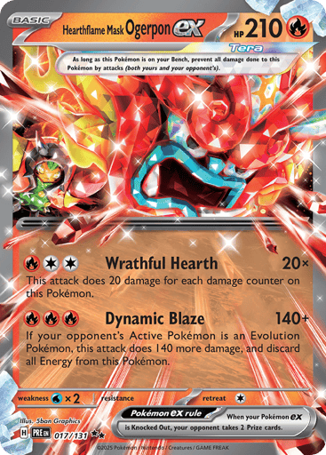 Hearthflame Mask Ogerpon ex – Double Rare – 017/131 – Prismatic Evolutions