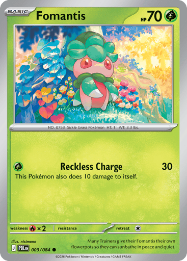 Fomantis – Common Reverse Holo – 003/084 – Pitch Black