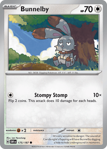 Bunnelby – Common – 175/197 – Obsidian Flames
